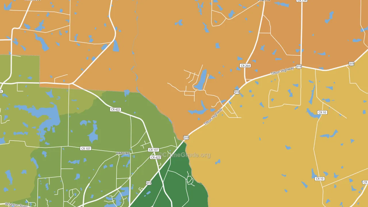 Harding, GA Map of Burglary Rates