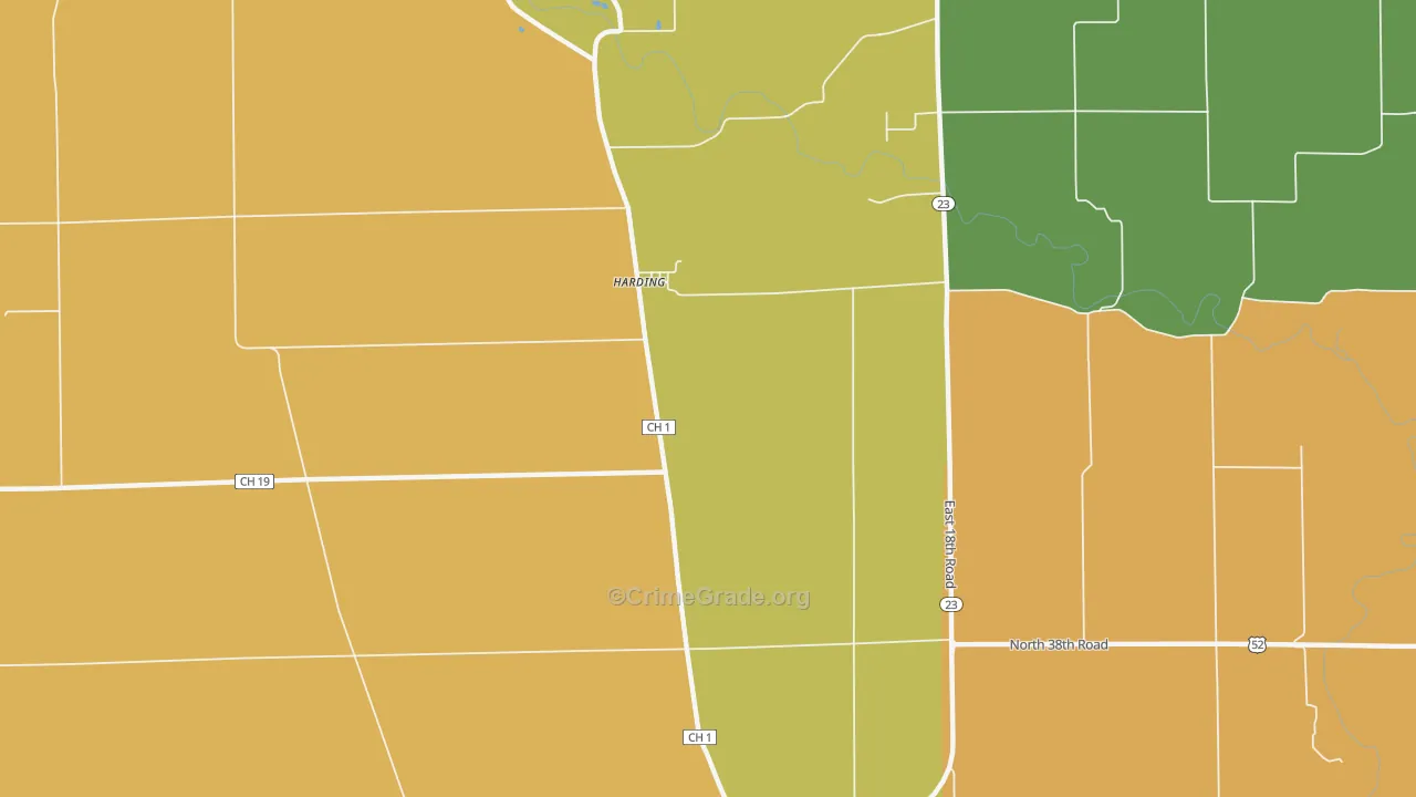 Harding, IL Map of Burglary Rates