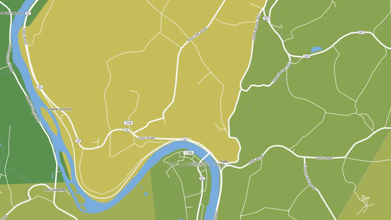 Harding, PA Map of Burglary Rates