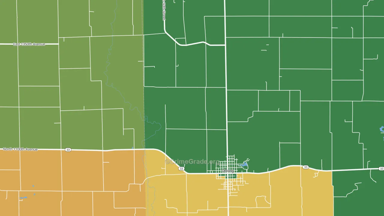 Hardinville, IL Map of Burglary Rates