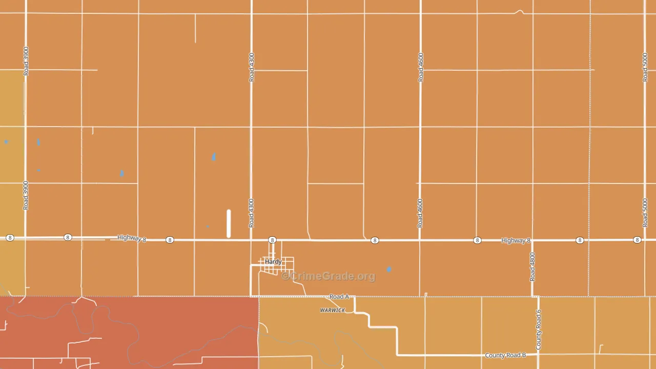 Hardy, NE Map of Burglary Rates