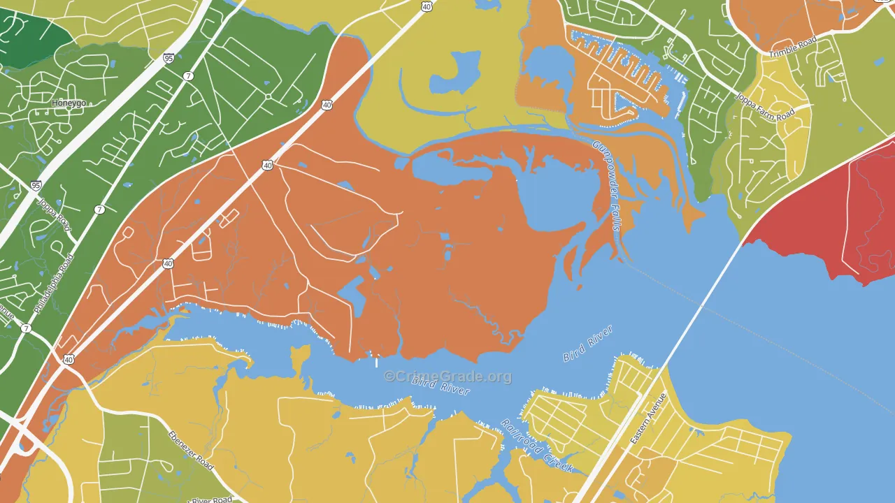 Harewood Park, MD Map of Burglary Rates