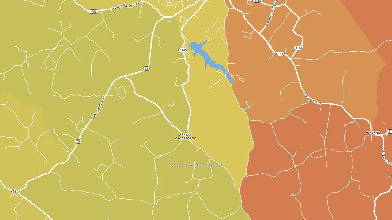 Harlan Crossroads, KY Map of Burglary Rates