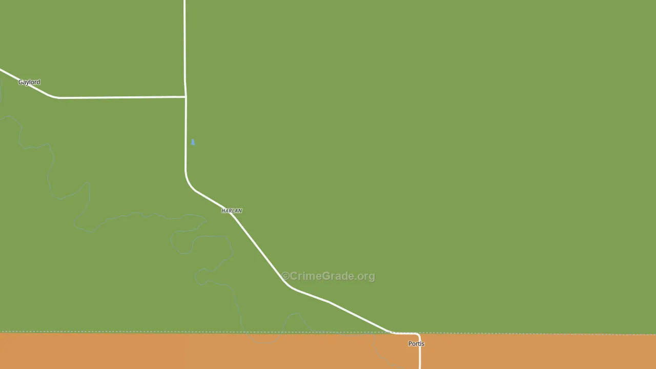 Harlan, KS Map of Burglary Rates