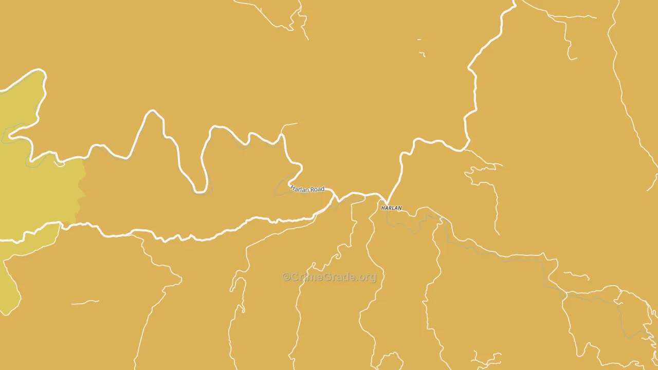 Harlan, OR Map of Burglary Rates