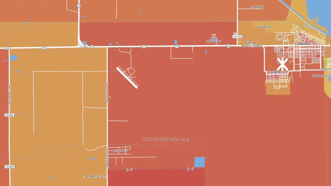 Harlem, FL Map of Burglary Rates