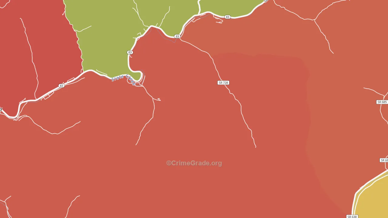 Harman, VA Map of Burglary Rates
