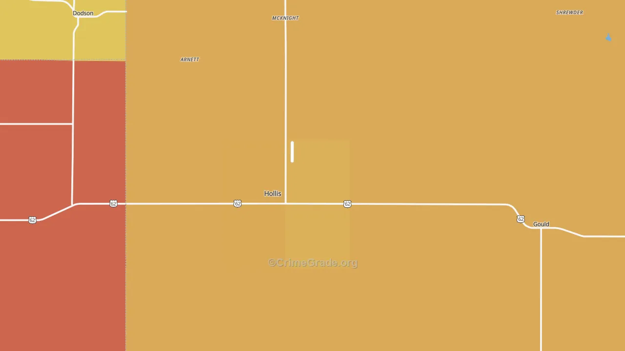 Harmon County, OK Map of Burglary Rates