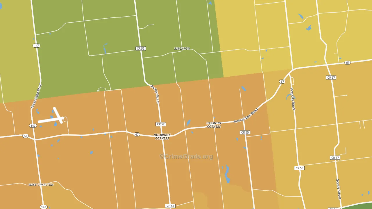 Harmony Corners, NY Map of Burglary Rates