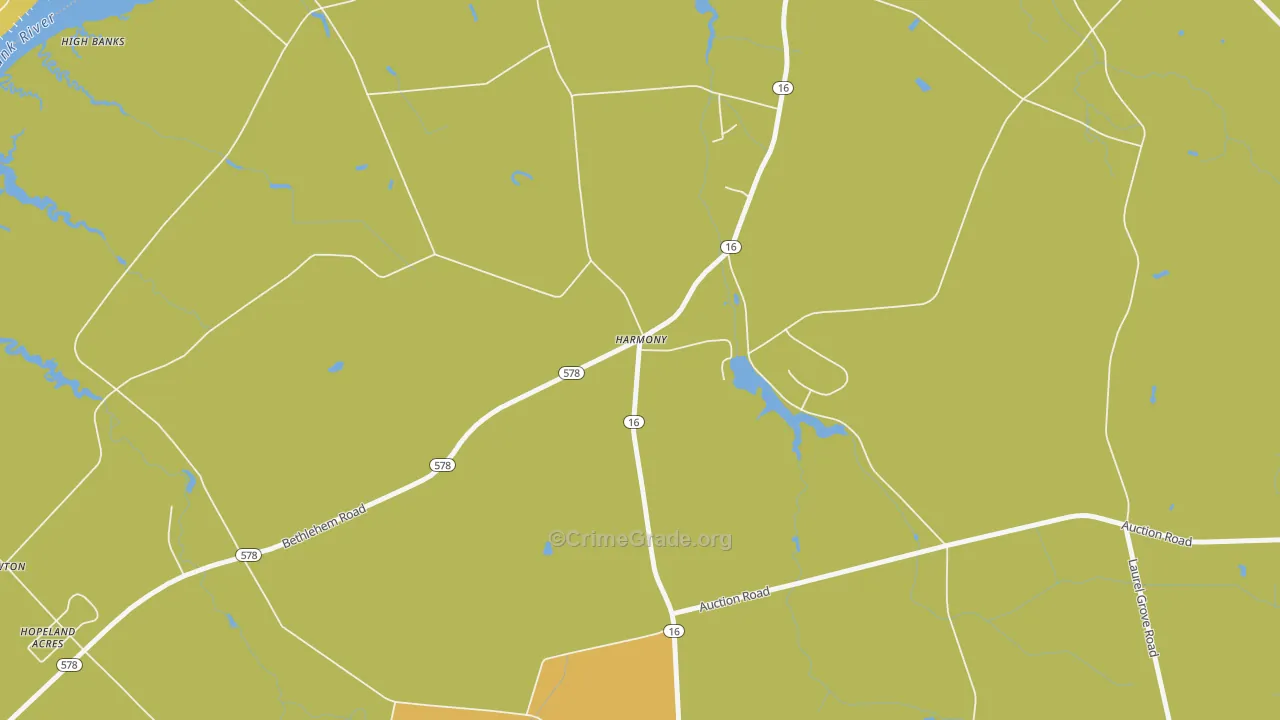 Harmony, MD Map of Burglary Rates