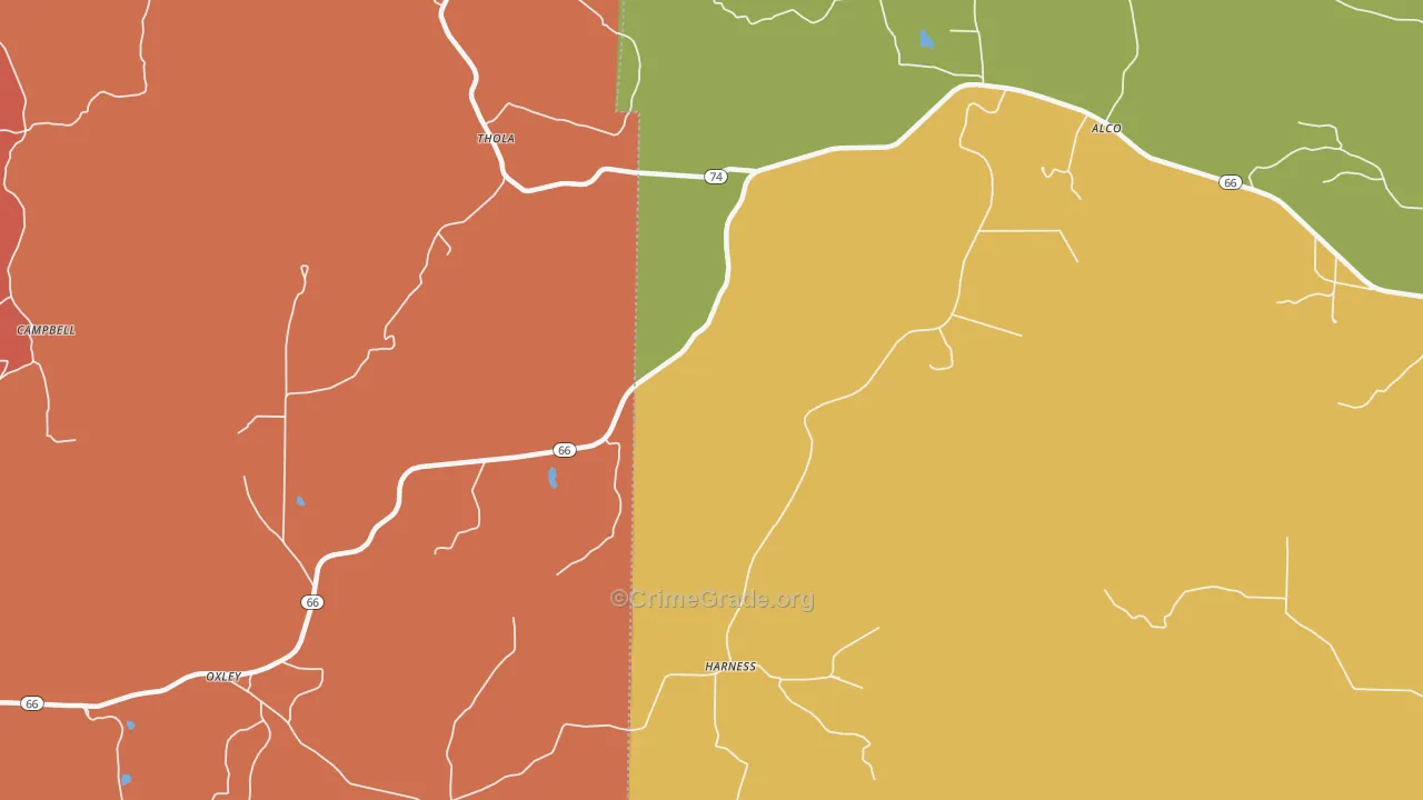 Harness, AR Map of Burglary Rates