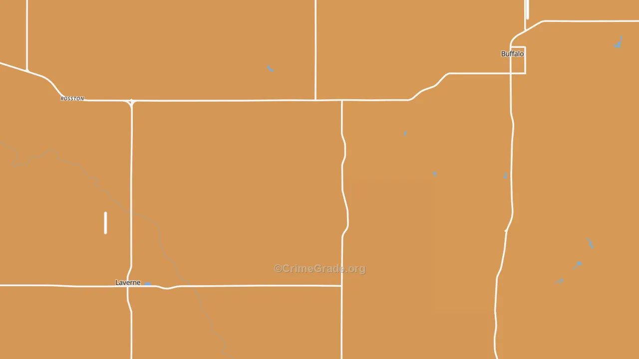 Harper County, OK Map of Burglary Rates