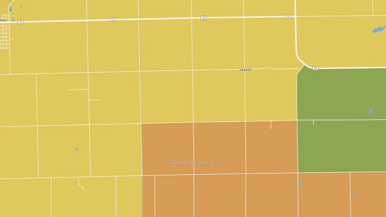 Harper, IL Map of Burglary Rates
