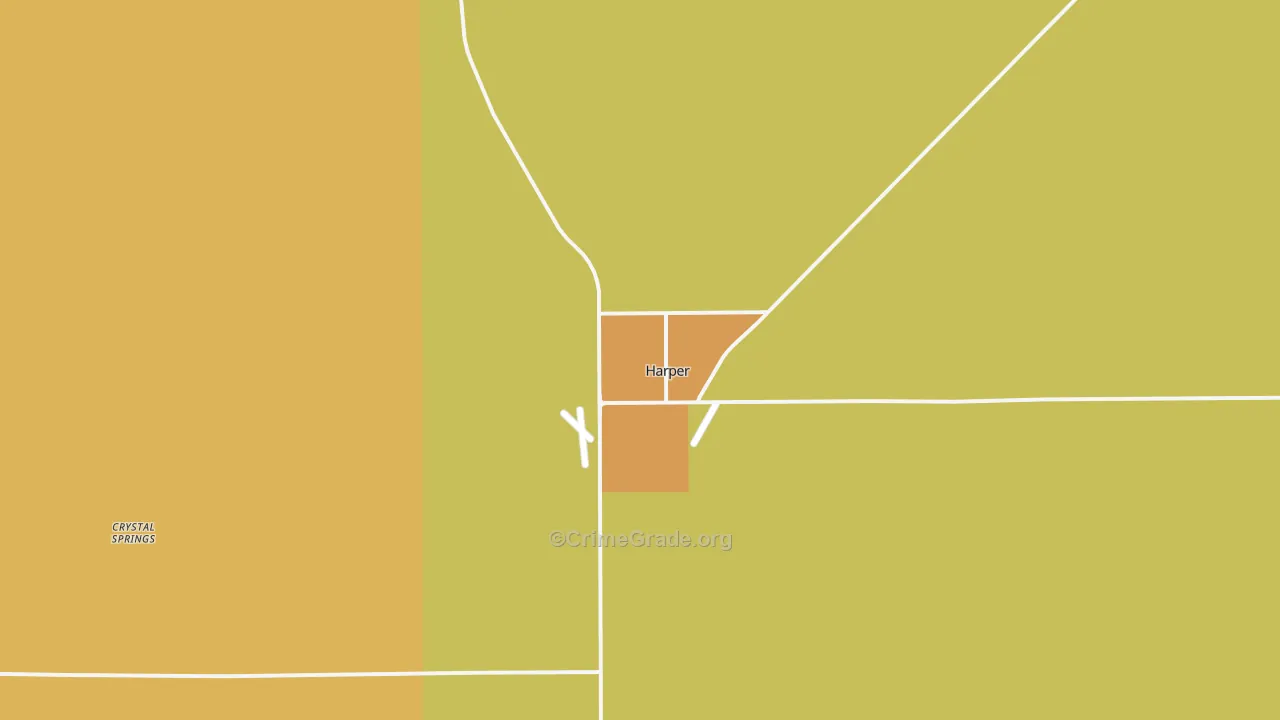 Harper, KS Map of Burglary Rates