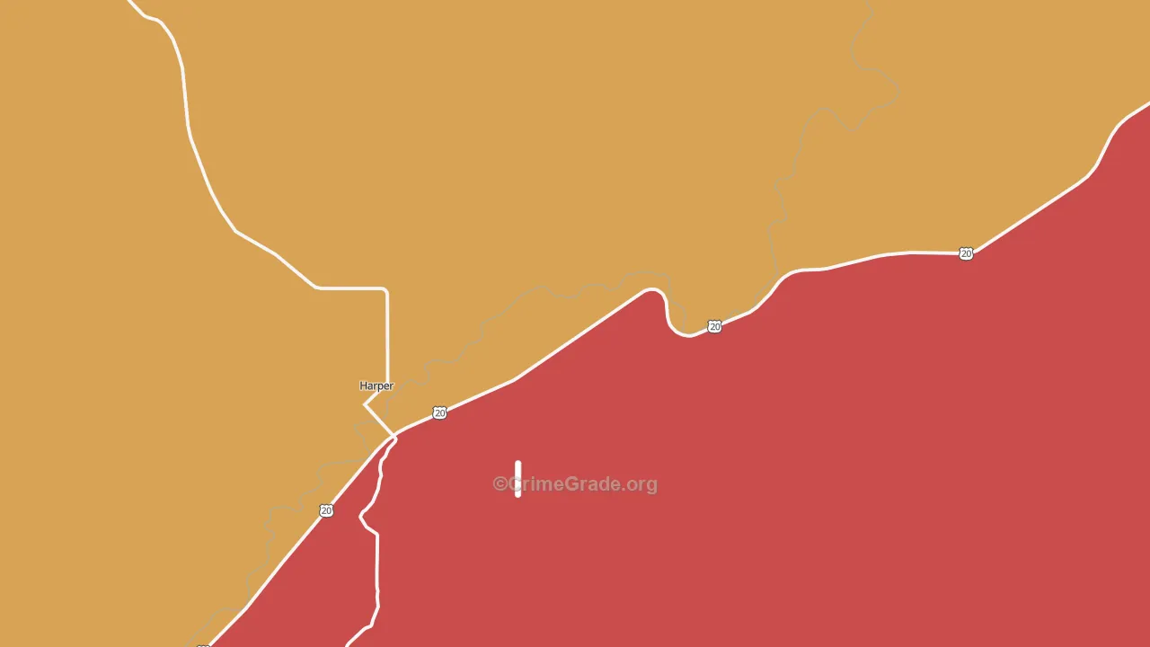 Harper, OR Map of Burglary Rates
