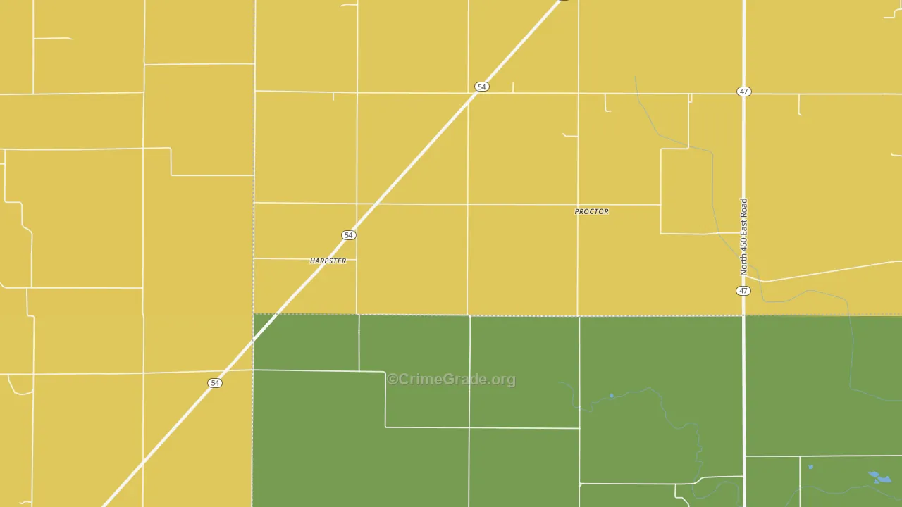 Harpster, IL Map of Burglary Rates