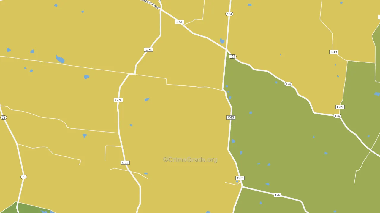 Harriett, OH Map of Burglary Rates