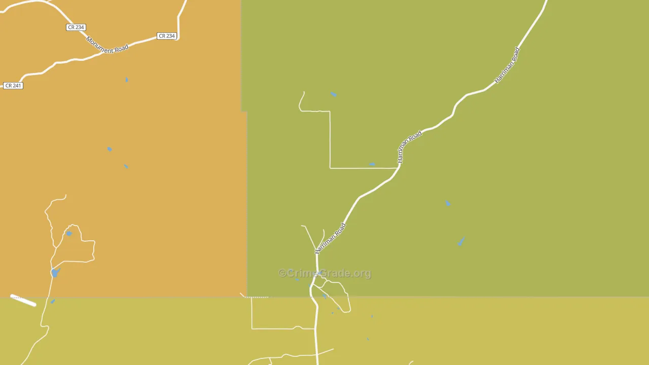 Harriman, WY Map of Burglary Rates
