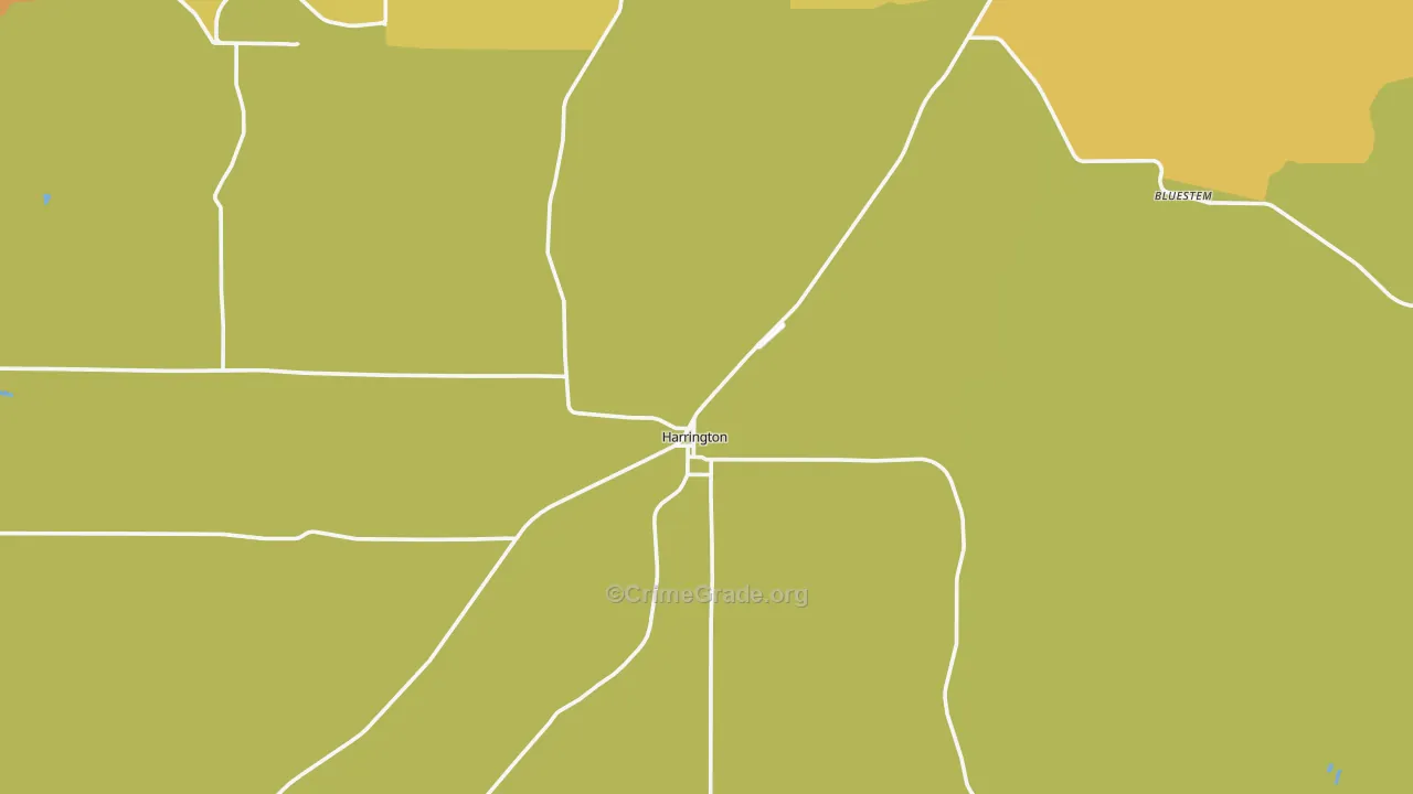 Harrington, WA Map of Burglary Rates