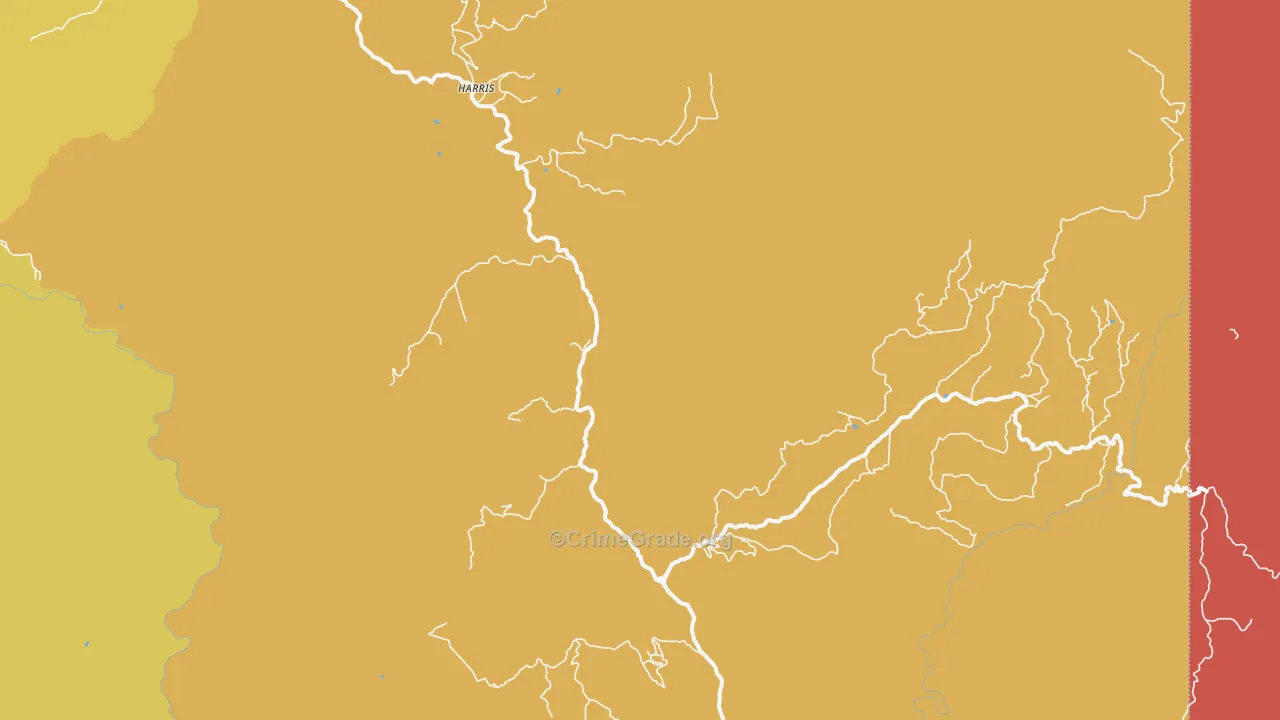 Harris, CA Map of Burglary Rates