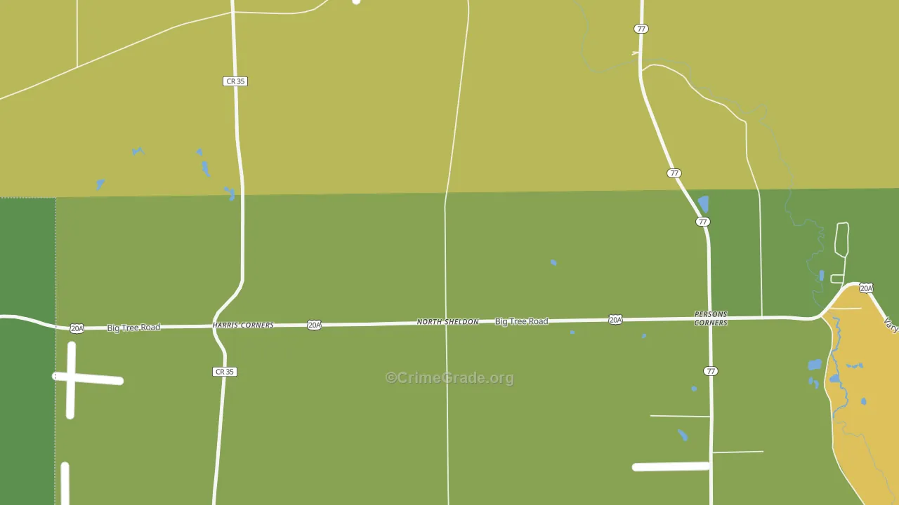 Harris Corners, NY Map of Burglary Rates