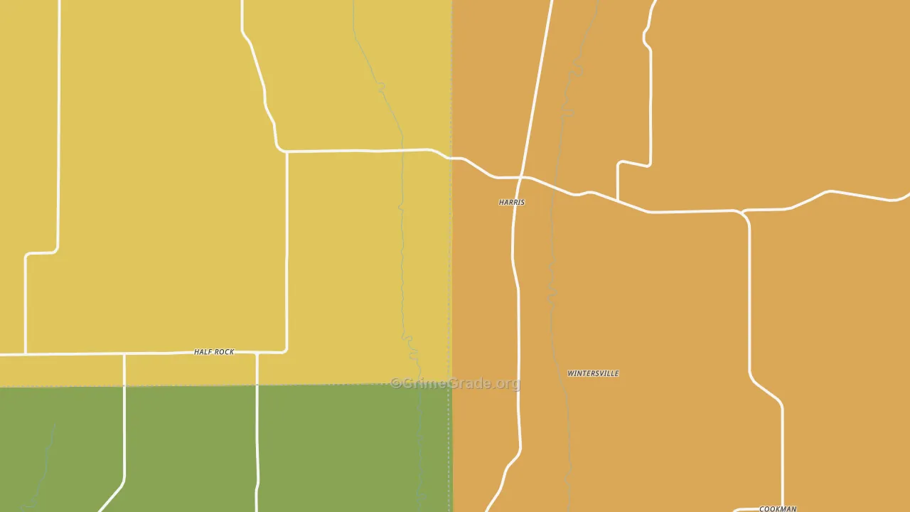 Harris, MO Map of Burglary Rates