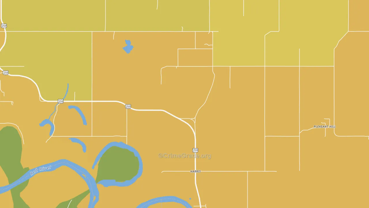Harris, OK Map of Burglary Rates