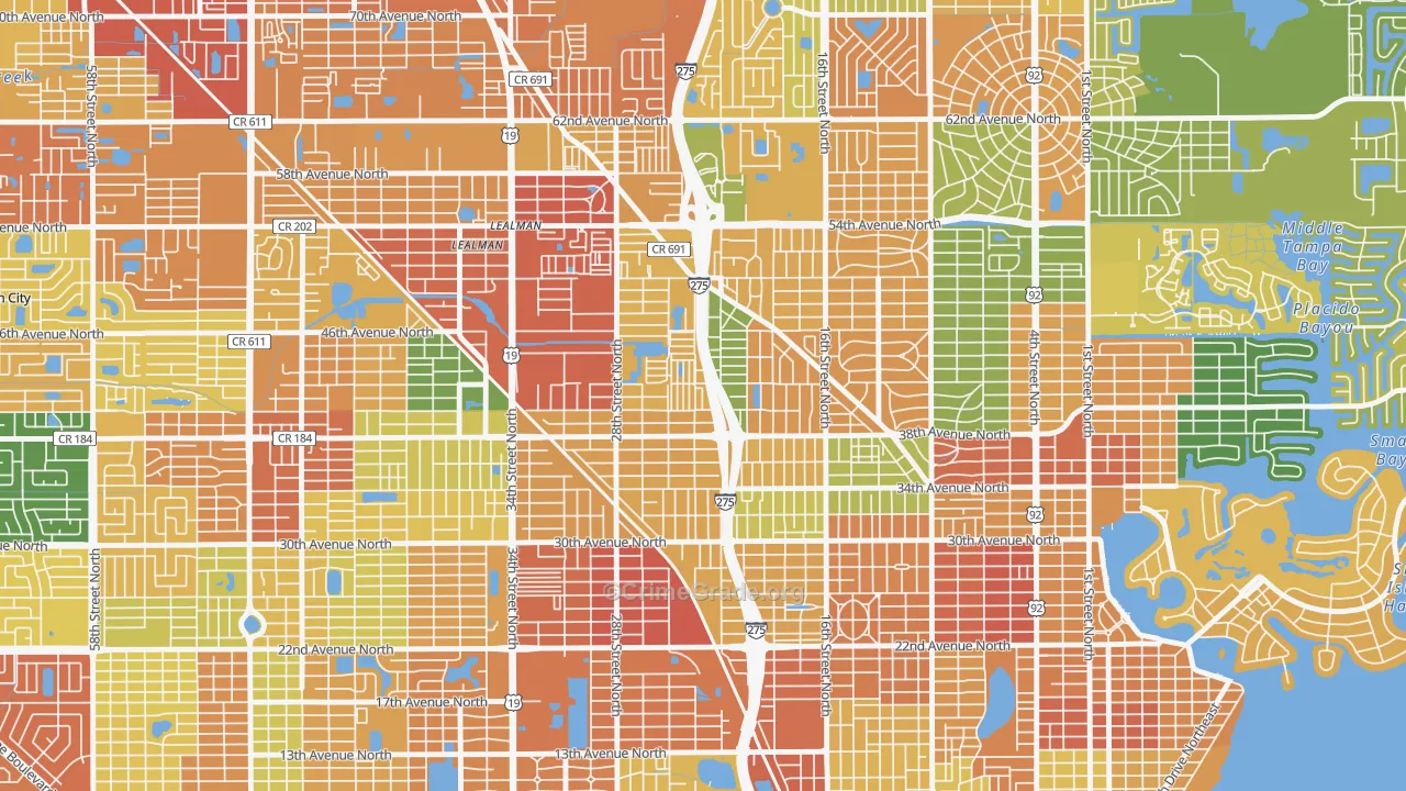 Harris Park, St. Petersburg, FL Map of Burglary Rates