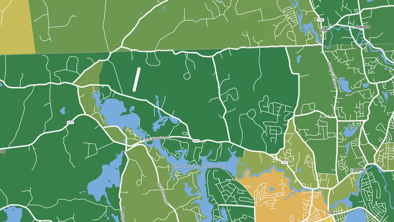 Harris, RI Map of Burglary Rates