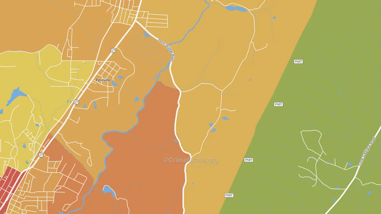 Harrisburg, GA Map of Burglary Rates