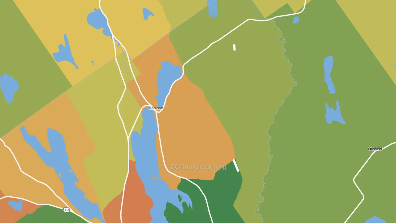 Harrison, ME Map of Burglary Rates