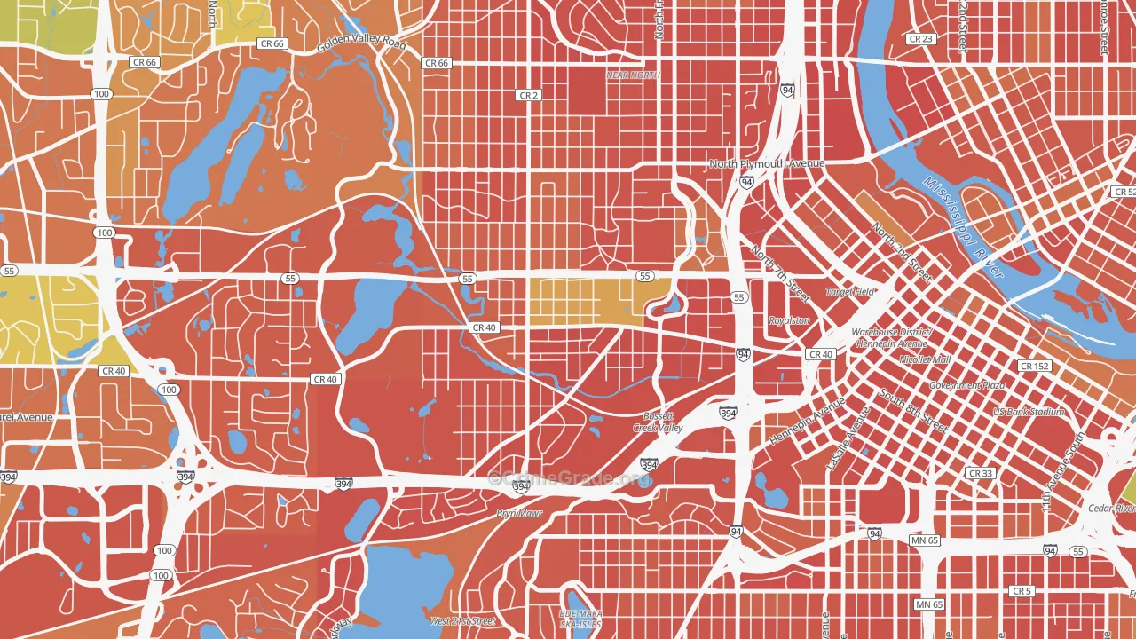 Harrison, Minneapolis, MN Map of Burglary Rates