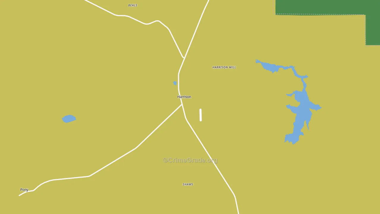 Harrison, MT Map of Burglary Rates