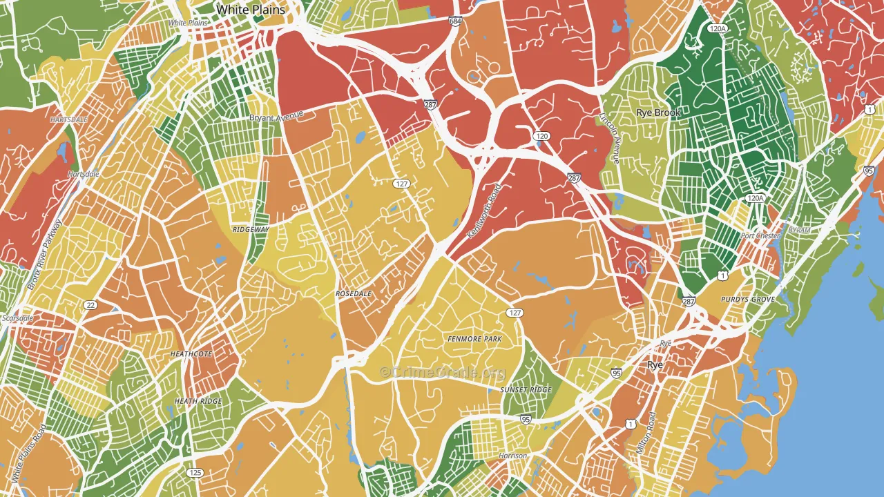 Harrison, NY Map of Burglary Rates