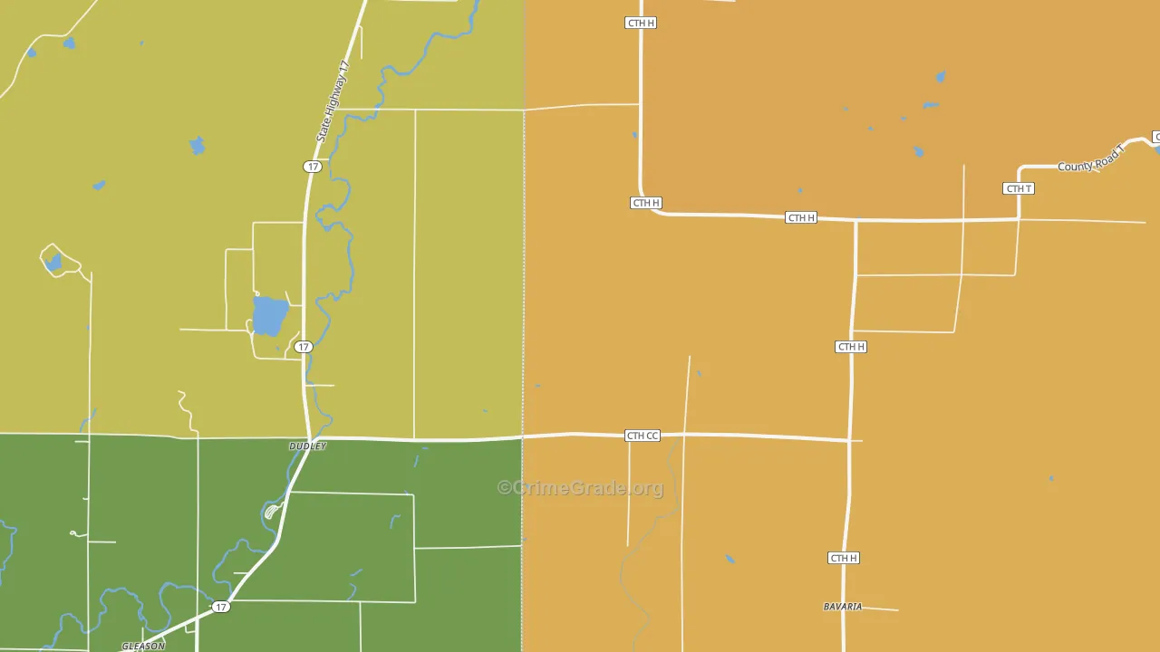 Harrison, WI Map of Burglary Rates