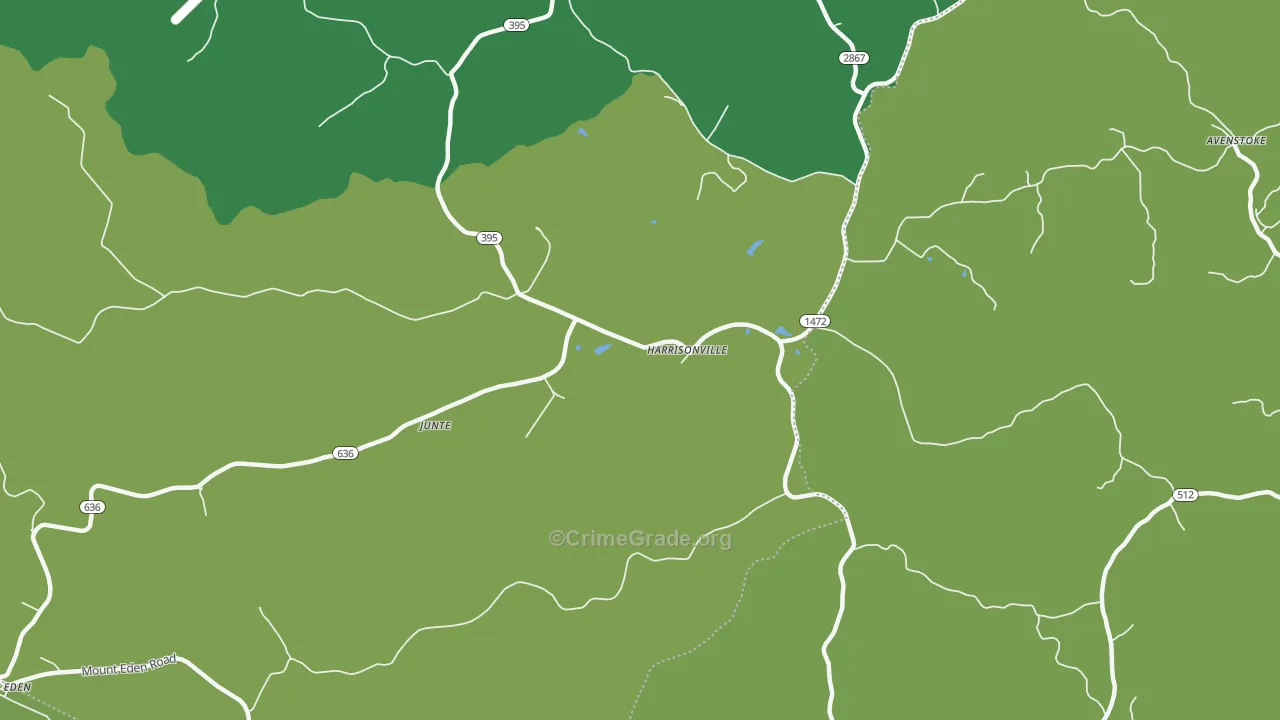 Harrisonville, KY Map of Burglary Rates