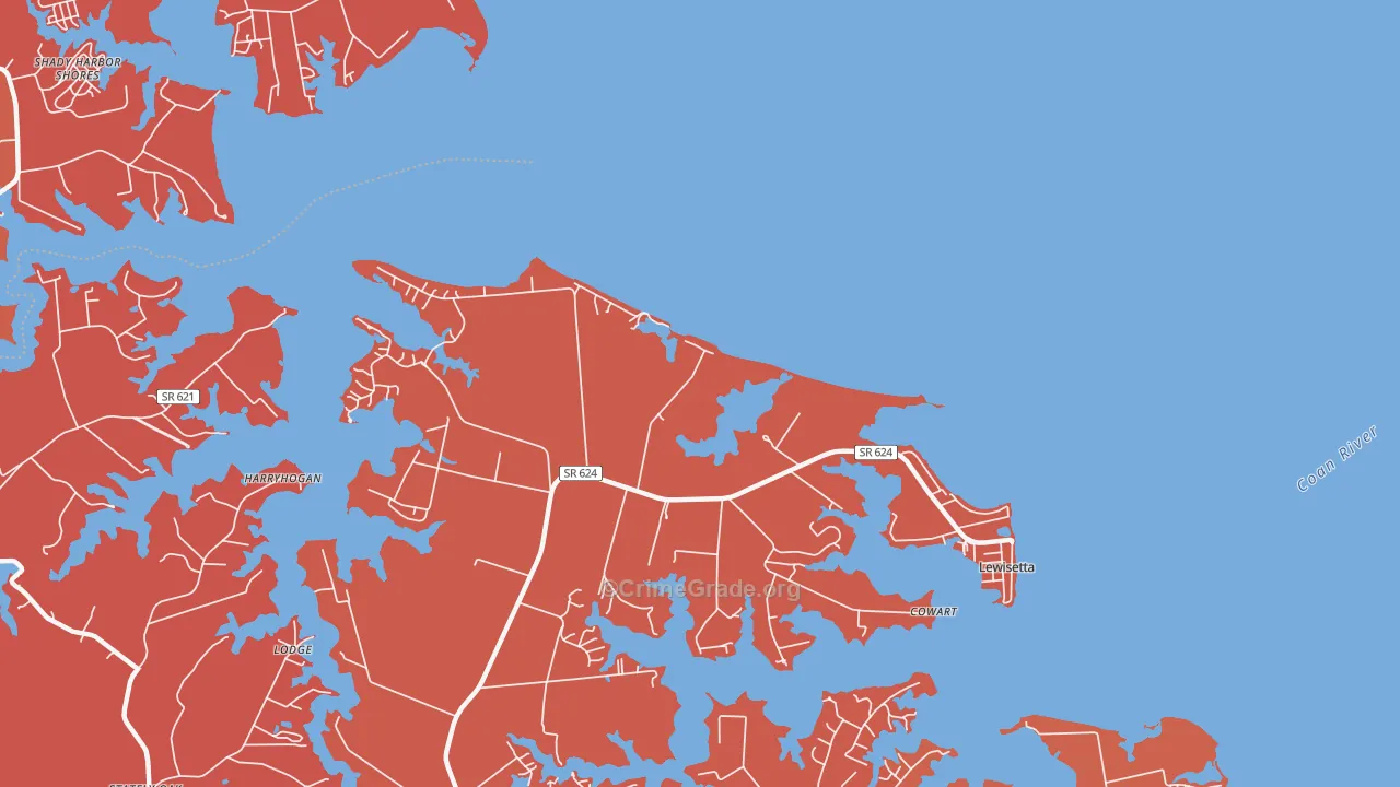 Harryhogan, VA Map of Burglary Rates