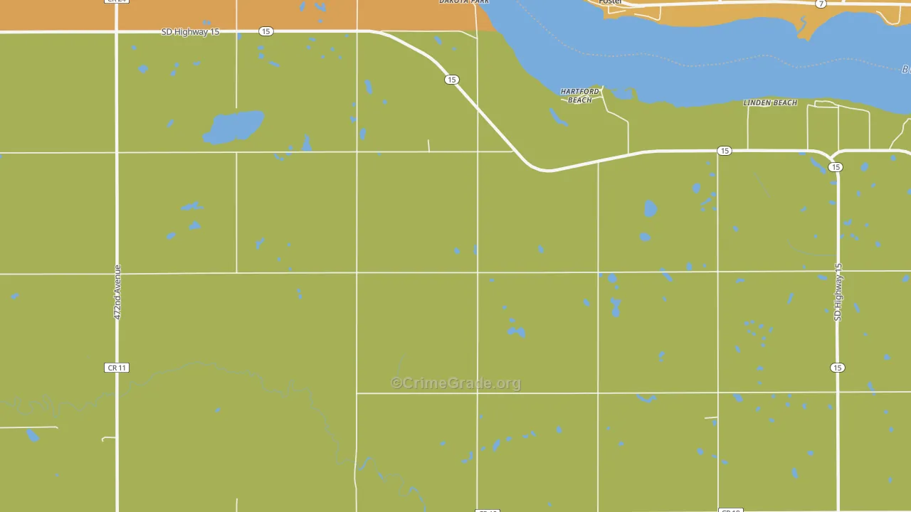 Hartford Beach, SD Map of Burglary Rates