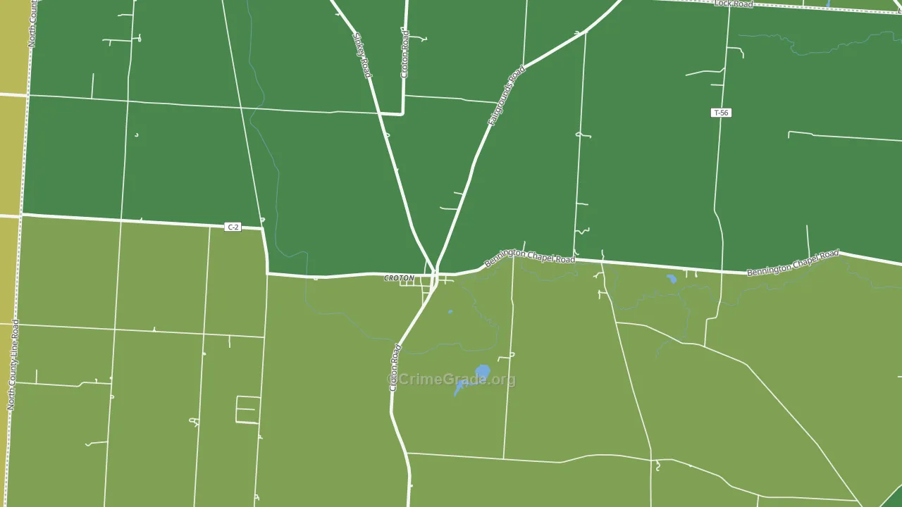 Hartford, OH Map of Burglary Rates