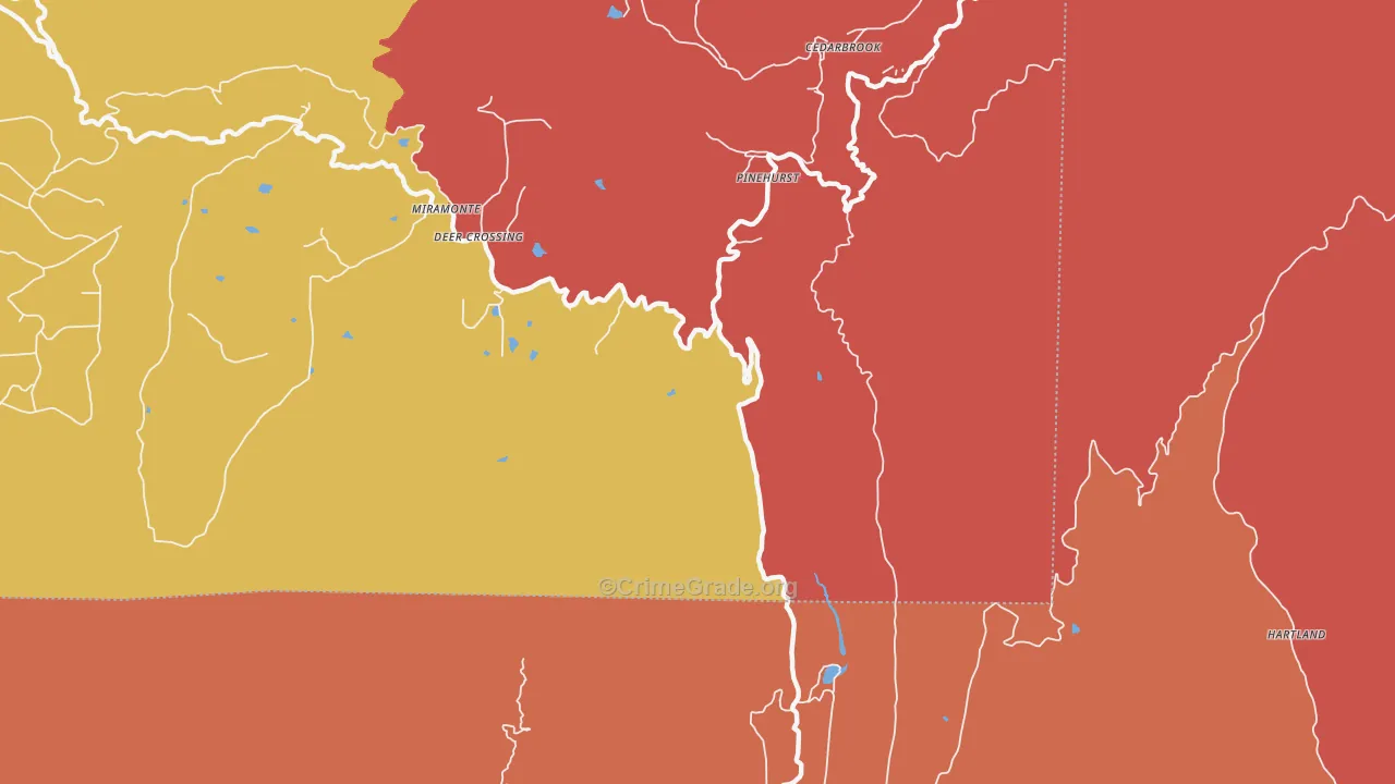 Hartland, CA Map of Burglary Rates