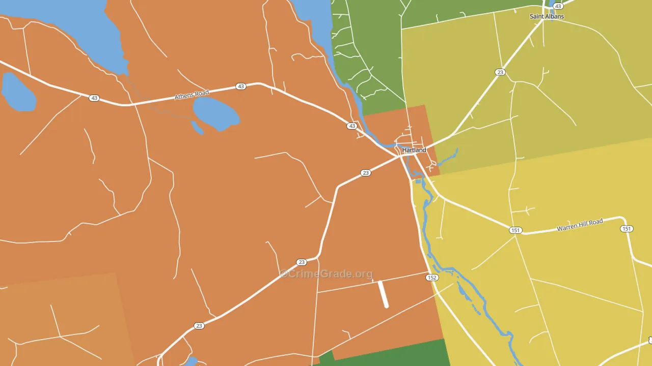 Hartland, ME Map of Burglary Rates