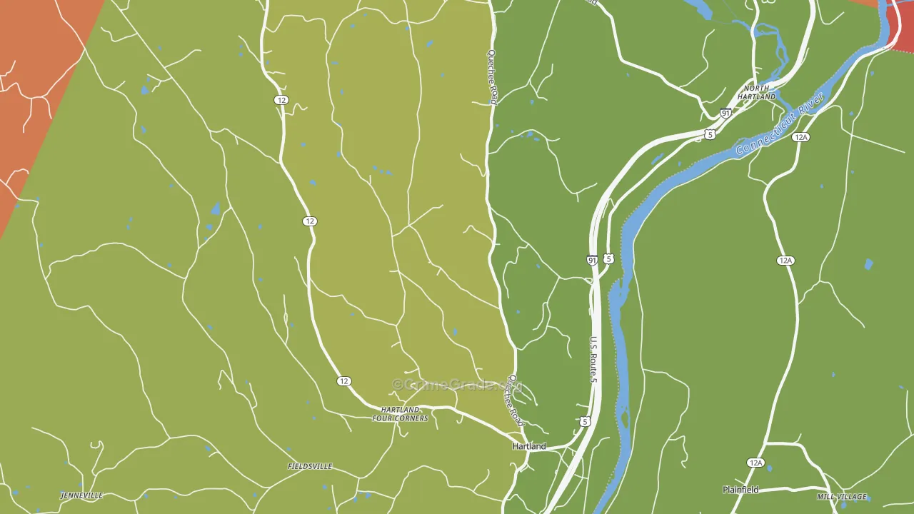 Hartland, VT Map of Burglary Rates