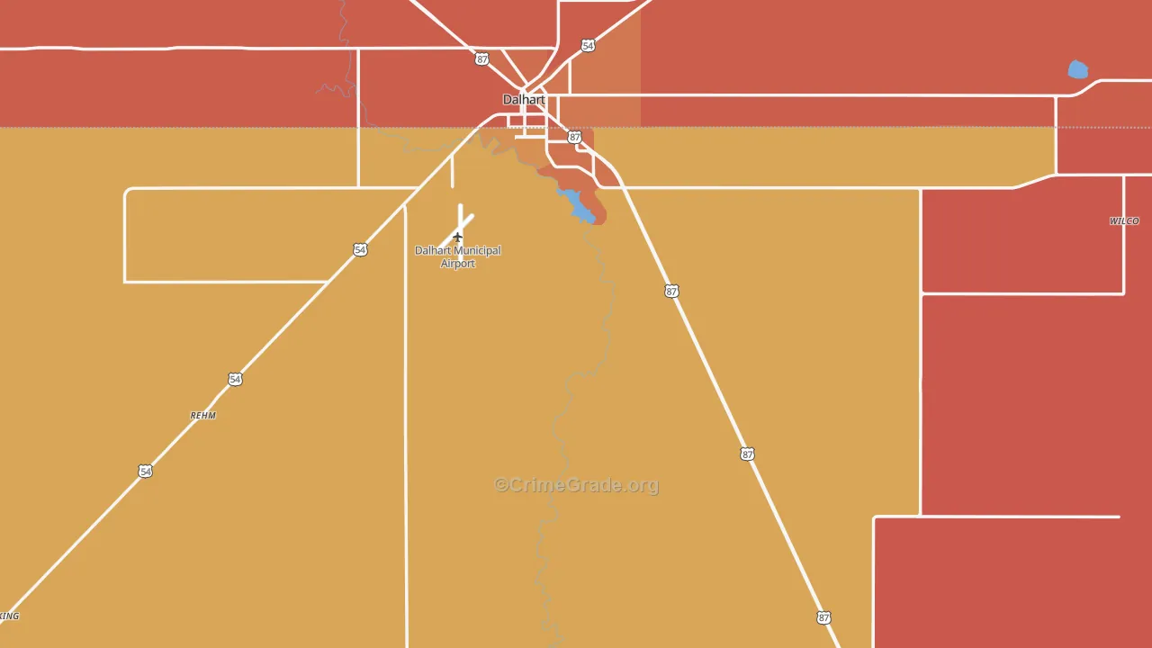 Hartley County, TX Map of Burglary Rates