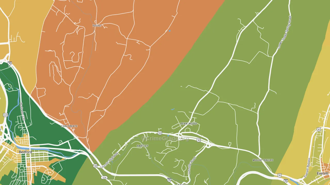 Hartley, PA Map of Burglary Rates