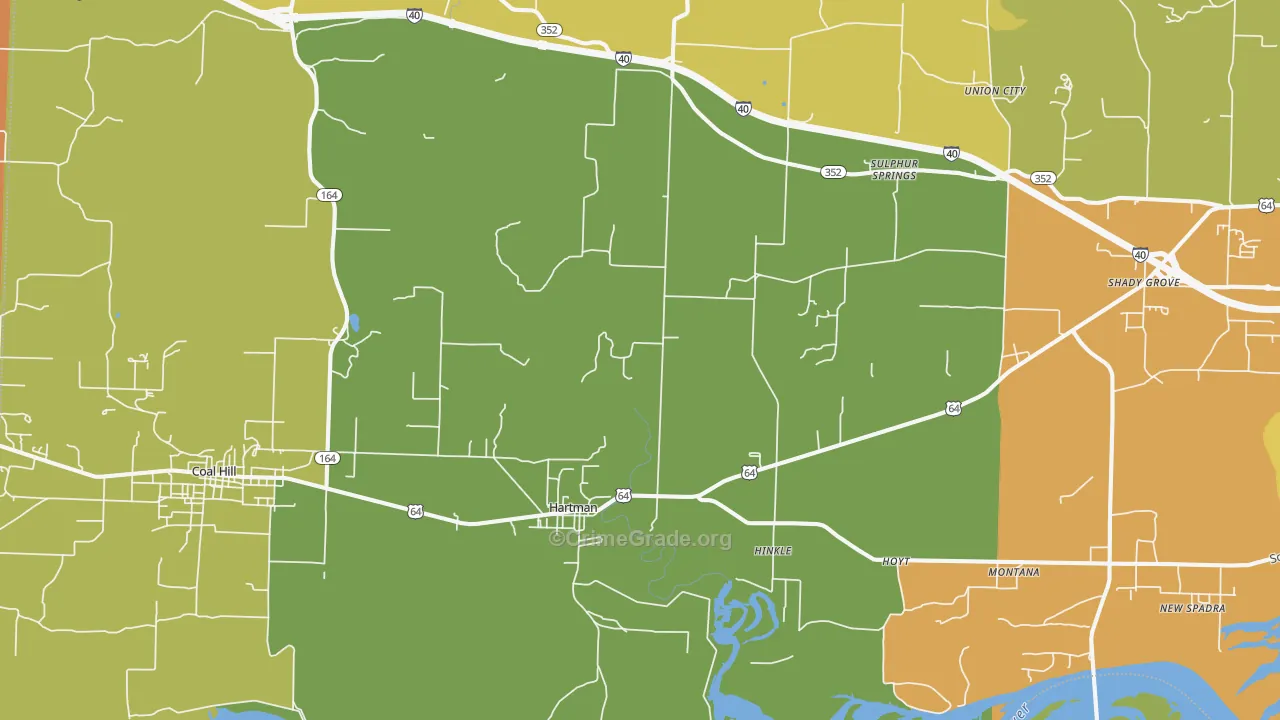 Hartman, AR Map of Burglary Rates