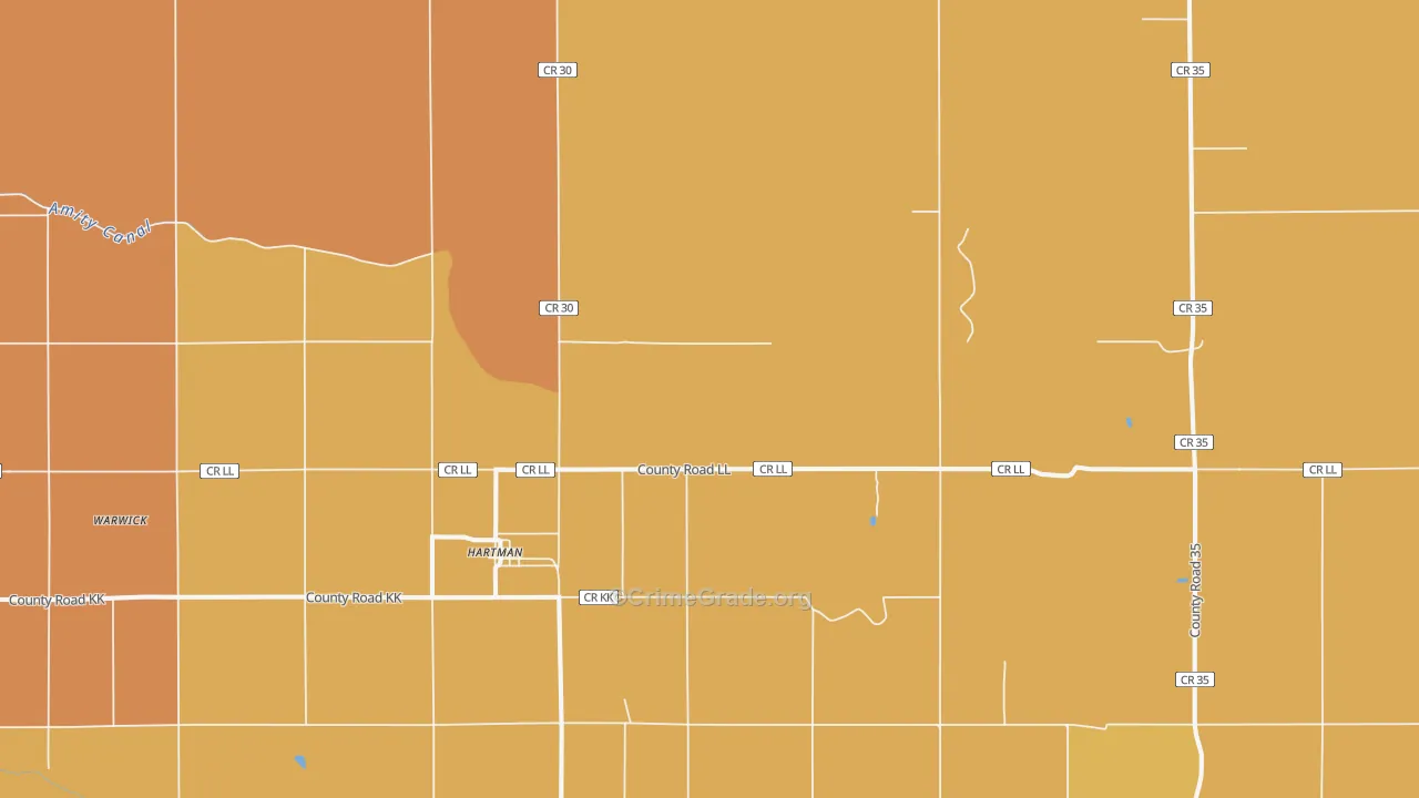 Hartman, CO Map of Burglary Rates