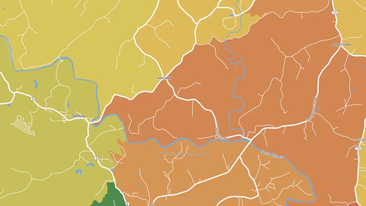 Hartman, NC Map of Burglary Rates