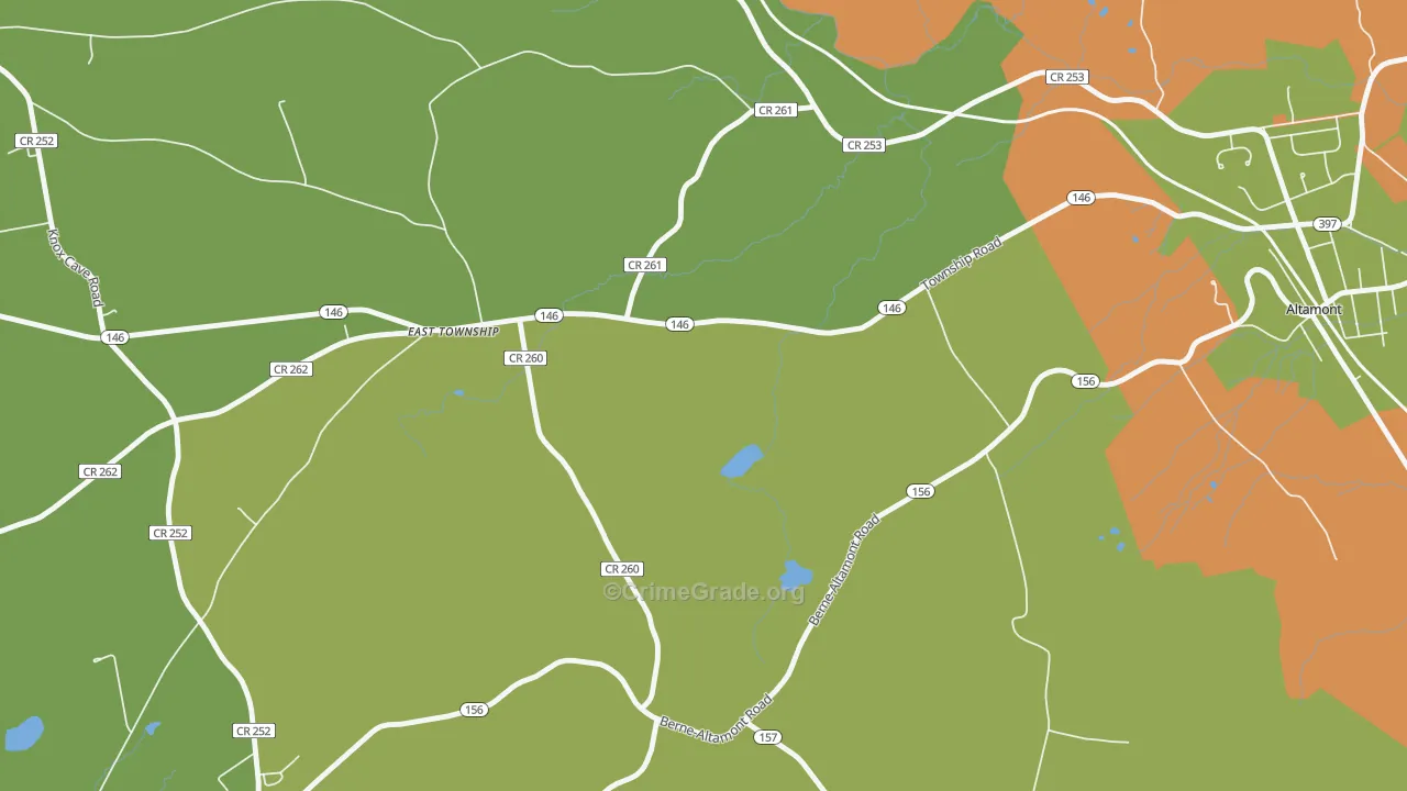 Hartmans Corners, NY Map of Burglary Rates