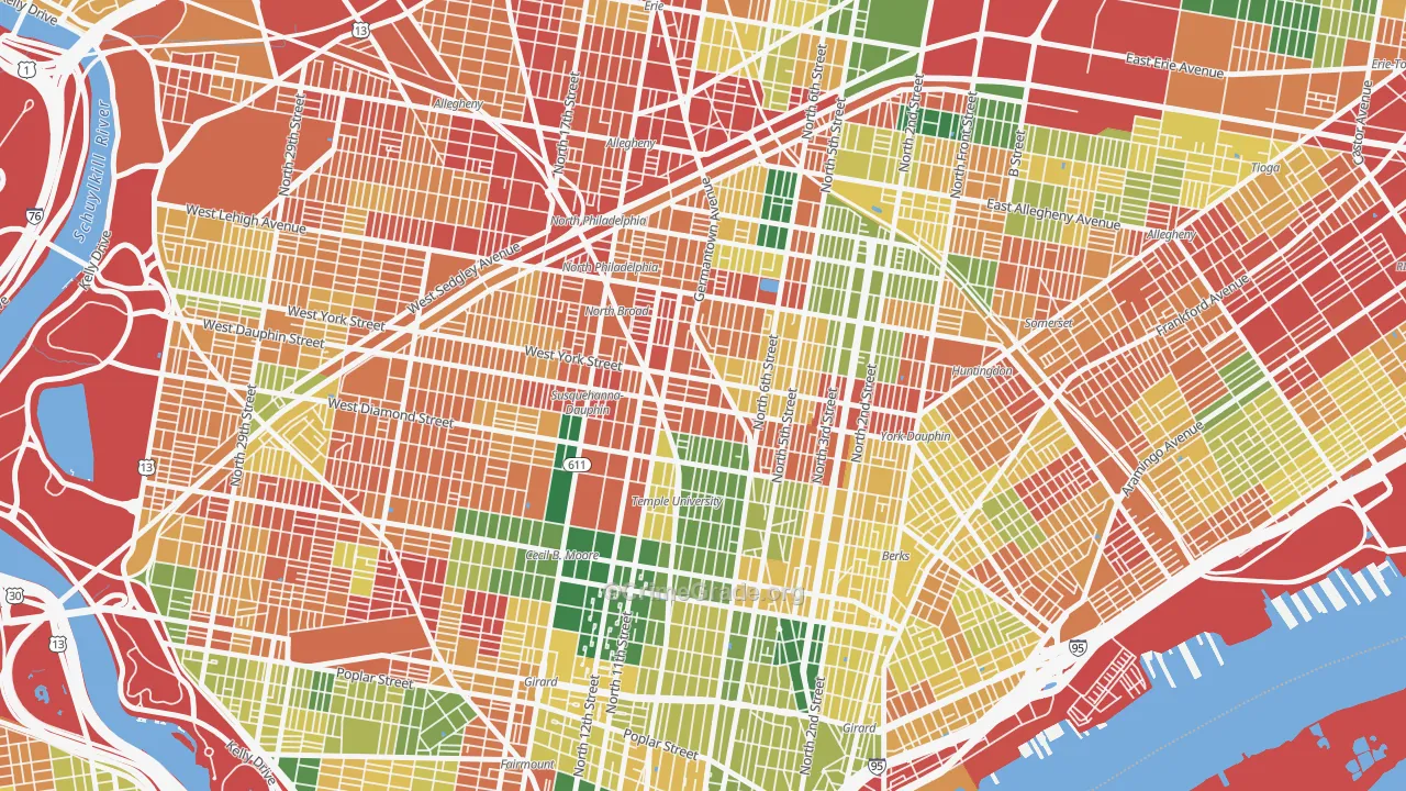 Hartranft, Philadelphia, PA Map of Burglary Rates