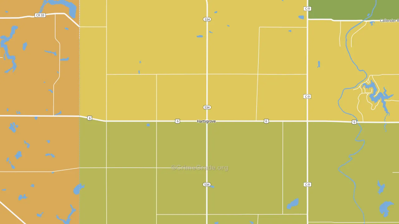 Hartsgrove, OH Map of Burglary Rates
